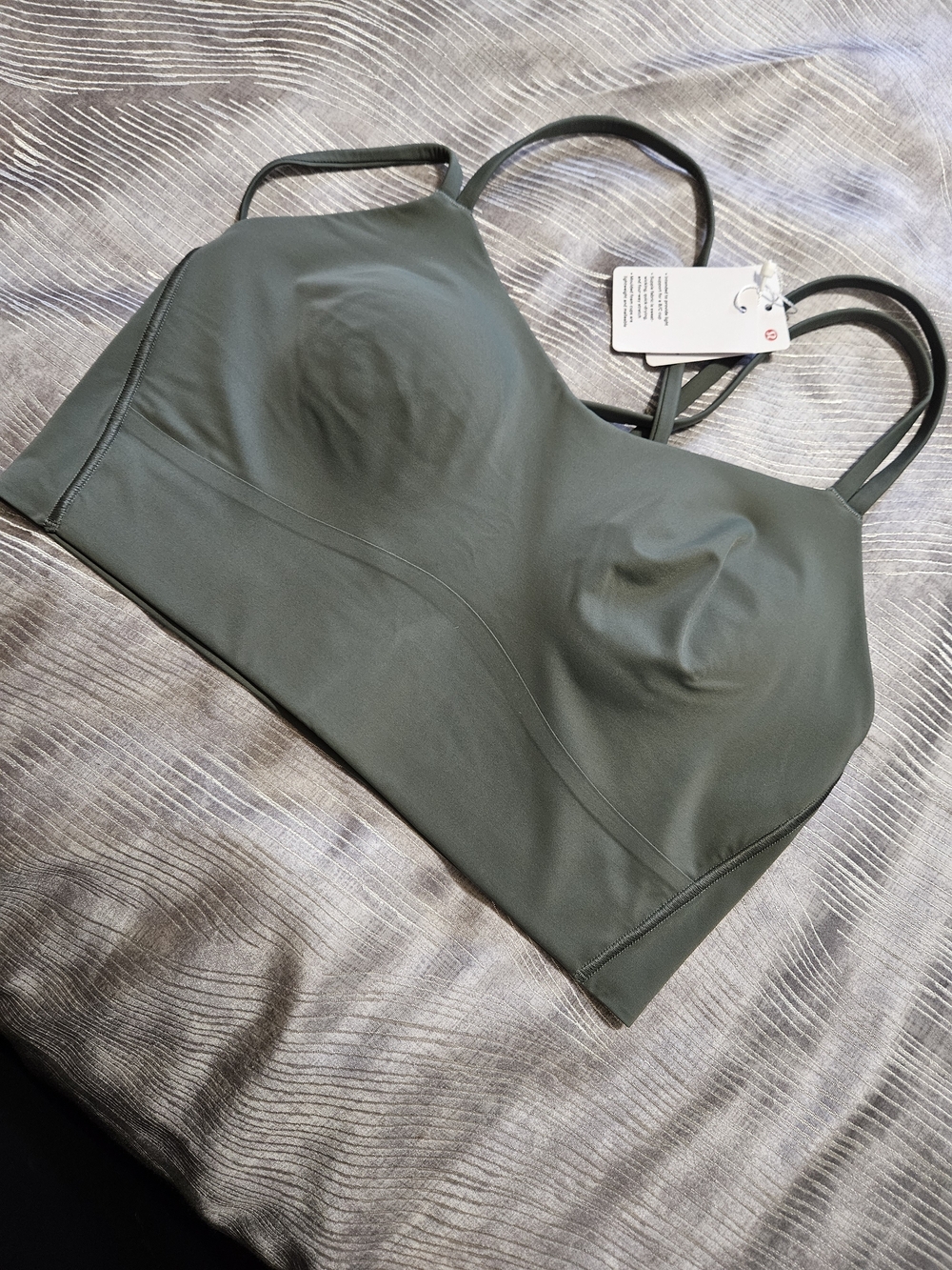Womens Lululemon athletica Olive Green Seamless Sports Energy Bra